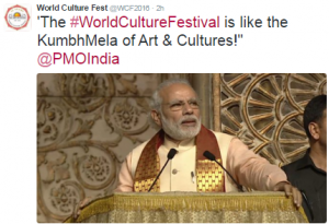 Narendra Modi, Sri Sri Ravishankar, World Culture Festival