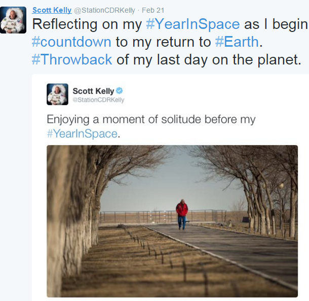 NASA Astronaut Scott Kelly Earth