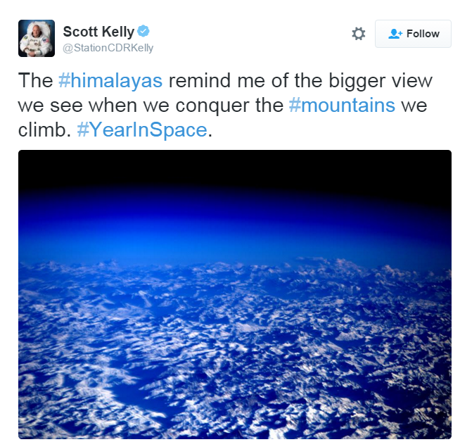 NASA Astronaut Scott Kelly Earth